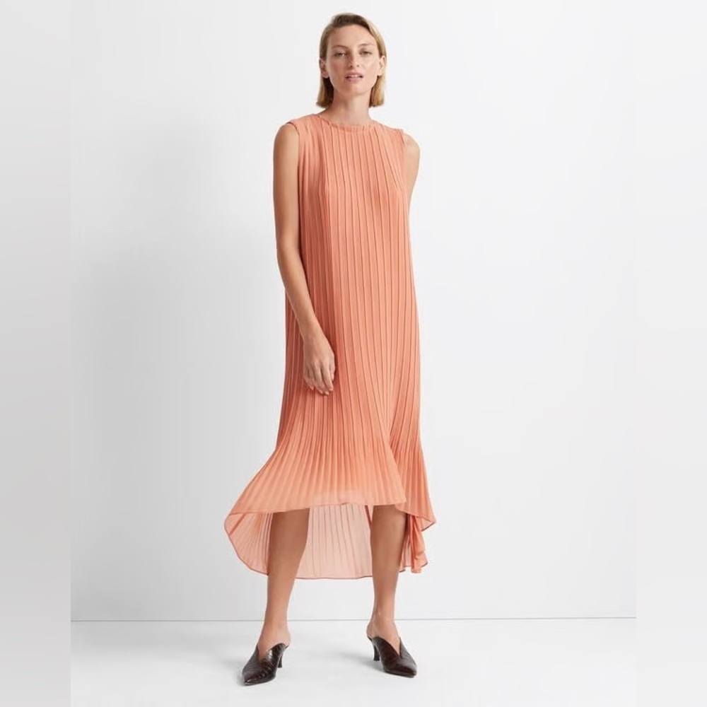 Club Monaco Peach Pleated Dress SZ 10